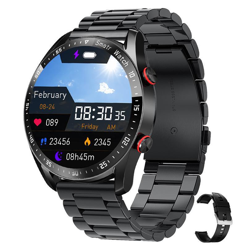 Delux™ - Smart klocka för män - Svart stål - - old - Trenday