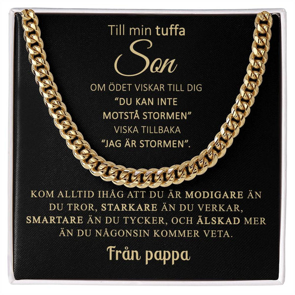 CubanChain- Chain Necklace Card - Guld Ingen presentförpackning - - Trenday