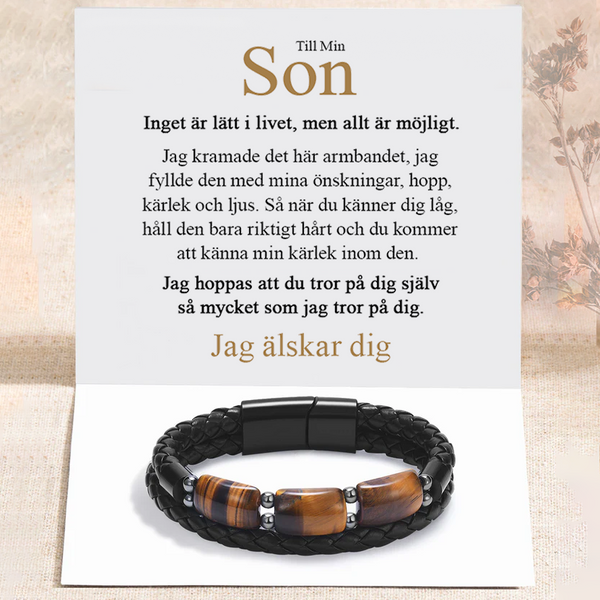 Till min Son - Tigerögaarmband - Lyxig presentförpackning - - Trenday