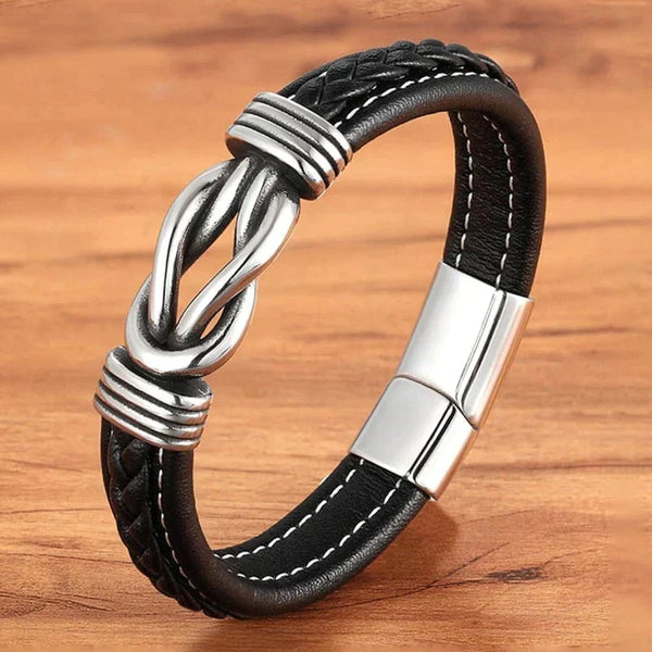 "Mor och son förenade för alltid" Handgjort armband i flätat läder - - - all bracelet jewelry new - Trenday