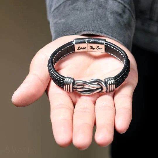 "Mor och son förenade för alltid" Handgjort armband i flätat läder - "Älskar min son" - - all bracelet jewelry new - Trenday