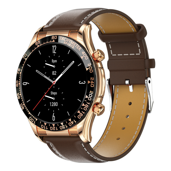 Smartklocka Lyx - Läder Roseguld - - bestseller new smartwatch - Trenday