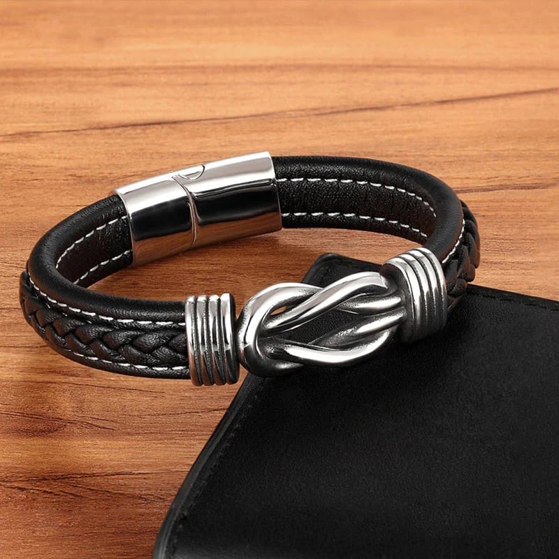 "Mor och son förenade för alltid" Handgjort armband i flätat läder - - - all bracelet jewelry new - Trenday