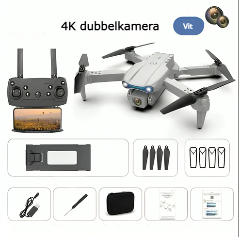 DronePRO+ | Drönare med dubbla 4K HD-kameror (Komplett set värt 999 kr) - vit - - new - Trenday
