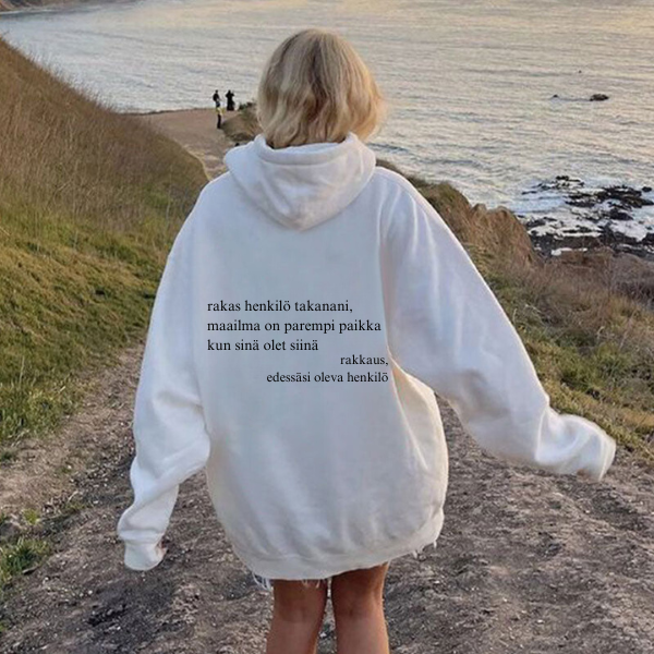 Sweatshirt med texten Dear Person Behind Me - Vit - - Trenday