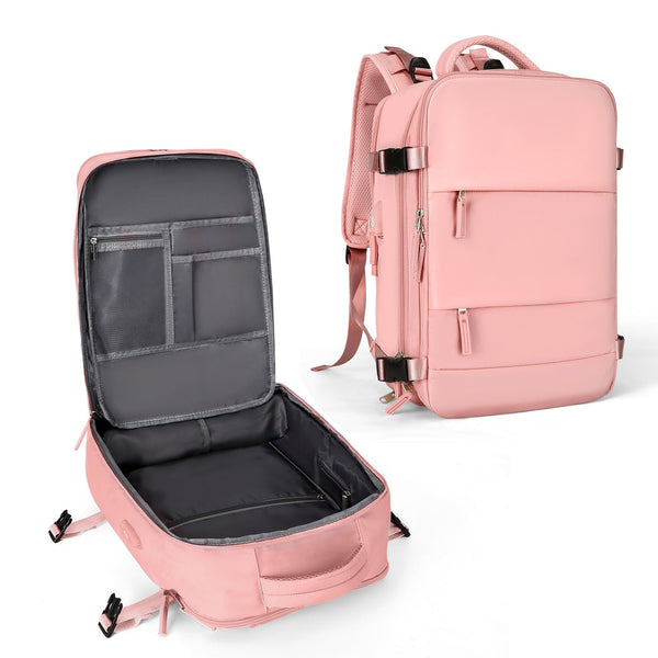 TravelBag - Ryggsäck för bärbar dator Flyggodkänd - Mjukt rosa - 0 - new OCU - Trenday