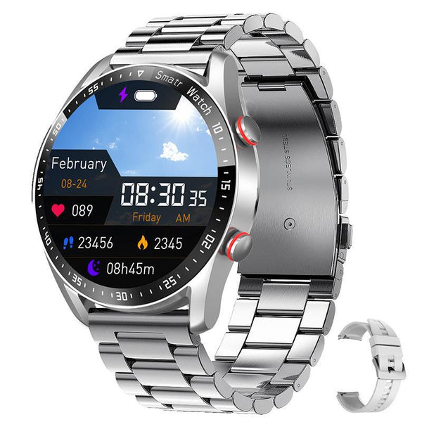 Delux™ - Smart klocka för män - Silverfärgat stål - - - Trenday