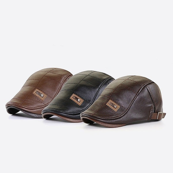 FlatCap™ - Retro läder baskerhatt för män (1+1 GRATIS) - - Kleding & Accessoires - Trenday