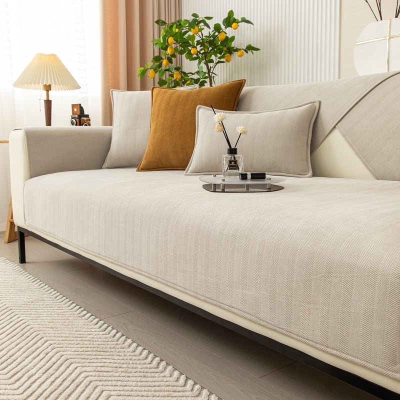 FleeceMat™ - Halkfritt överdrag för din soffa - Beige - 780 - old - Trenday