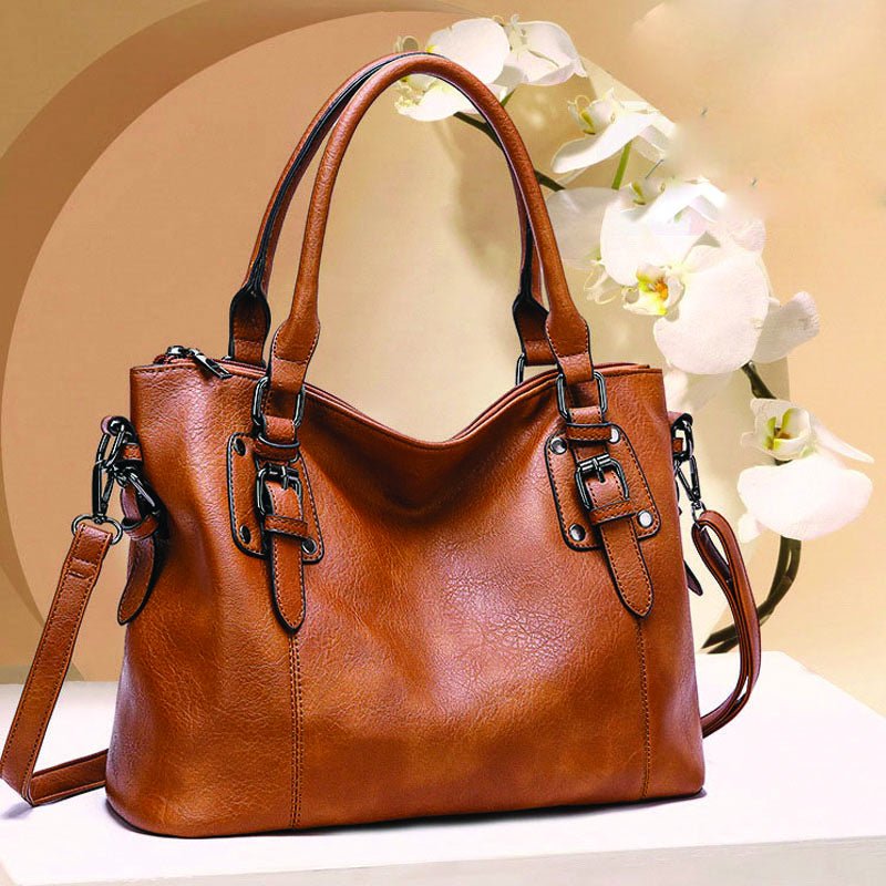 Flora™ | Elegant handväska i läder - Brun - - Trenday
