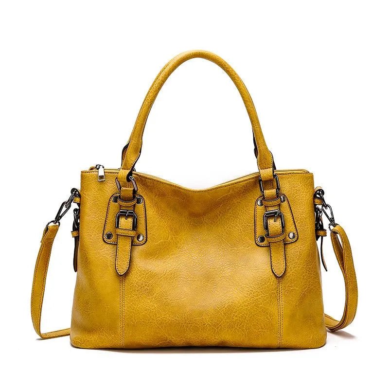 Flora™ | Elegant handväska i läder - Gul - - Trenday