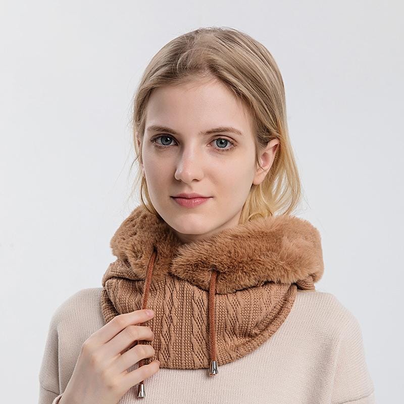 KnittedHat - Vinter set med stickad huvtröja - - Accessories - accessories women all clothes women fleece kap muts old sjaal upper side women - Trenday