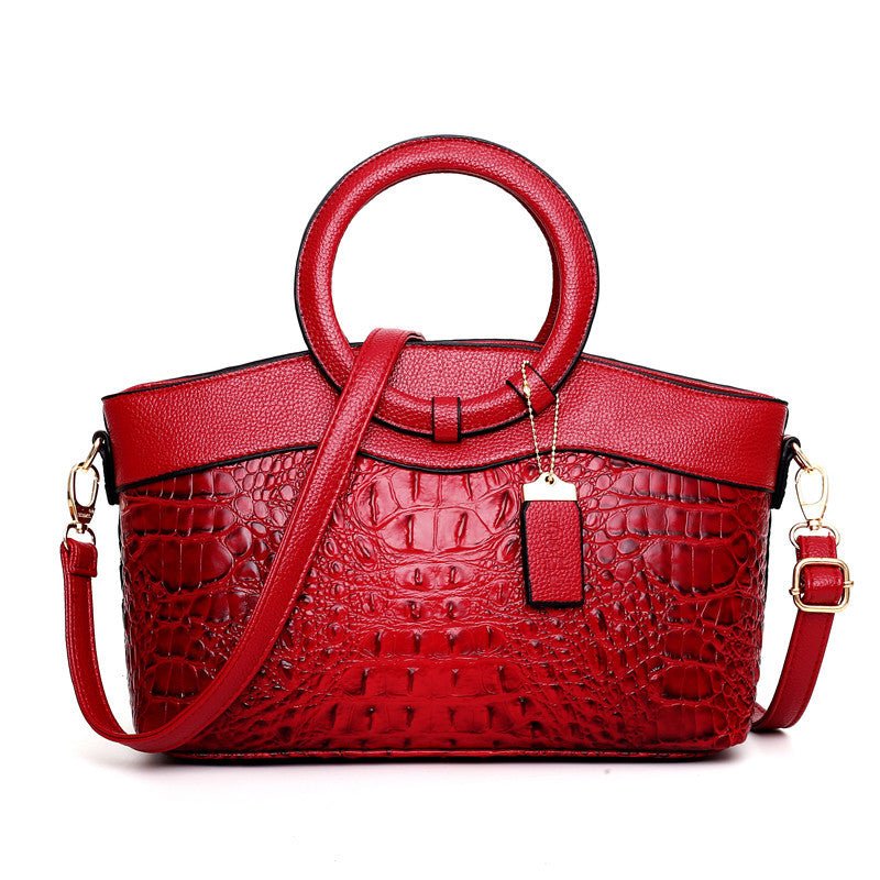 LuxeCroco™ - Lyxiga handväskor för kvinnor - Rowan Röd - - old woman - Trenday