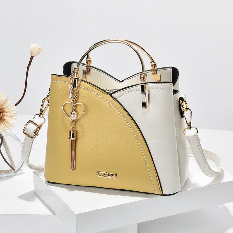 Tote Bag™ - Lyxiga handväskor för kvinnor - Gul vit - - old - Trenday