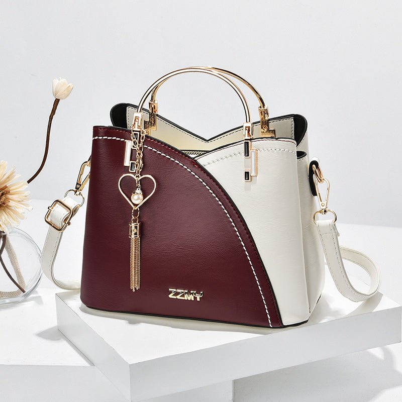 Tote Bag™ - Lyxiga handväskor för kvinnor - Vinrött vit - - old - Trenday