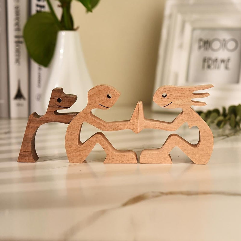 Treskulptur - Jag älskar min hund 1+1 GRATIS - Familj - - old - Trenday